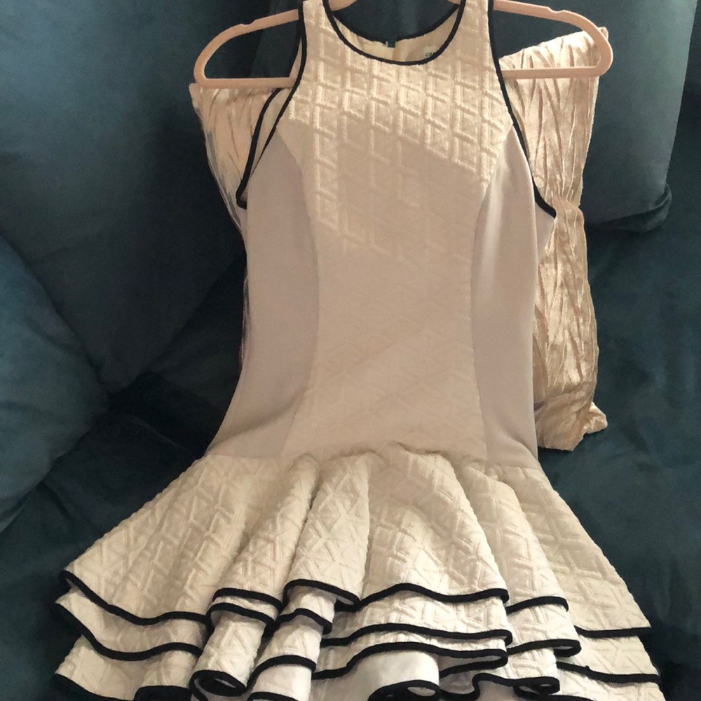 CAMEO WHITE RUFFLE BOTTOM NAUTICAL THEME DRESS